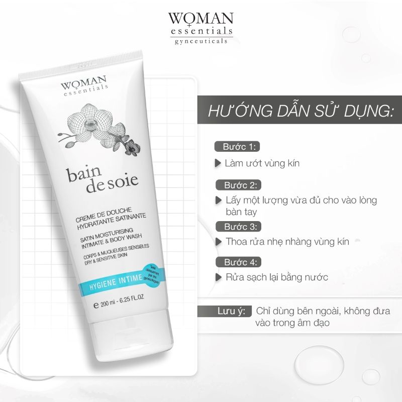 Gel vệ sinh dưỡng ẩm vùng kín Woman Essentials Bain de soie 200ml