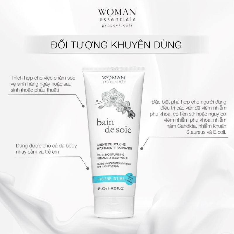 Gel vệ sinh dưỡng ẩm vùng kín Woman Essentials Bain de soie 200ml