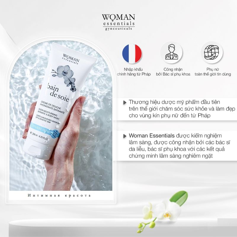 Gel vệ sinh dưỡng ẩm vùng kín Woman Essentials Bain de soie 200ml