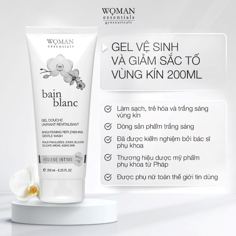 Gel vệ sinh giảm sắc tố vùng kín Woman Essentials bain blanc 200ml
