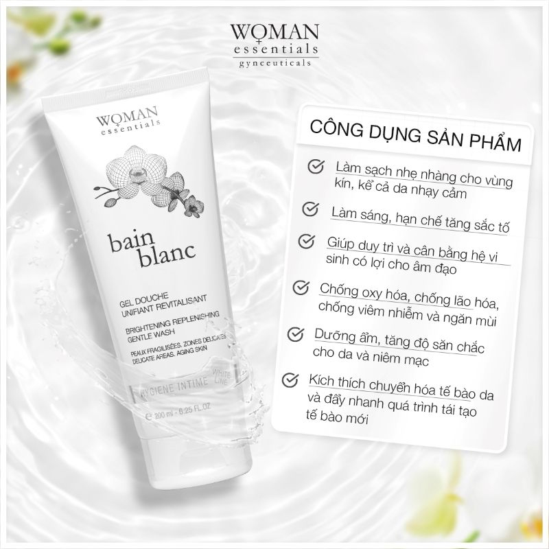 Gel vệ sinh giảm sắc tố vùng kín Woman Essentials bain blanc 200ml