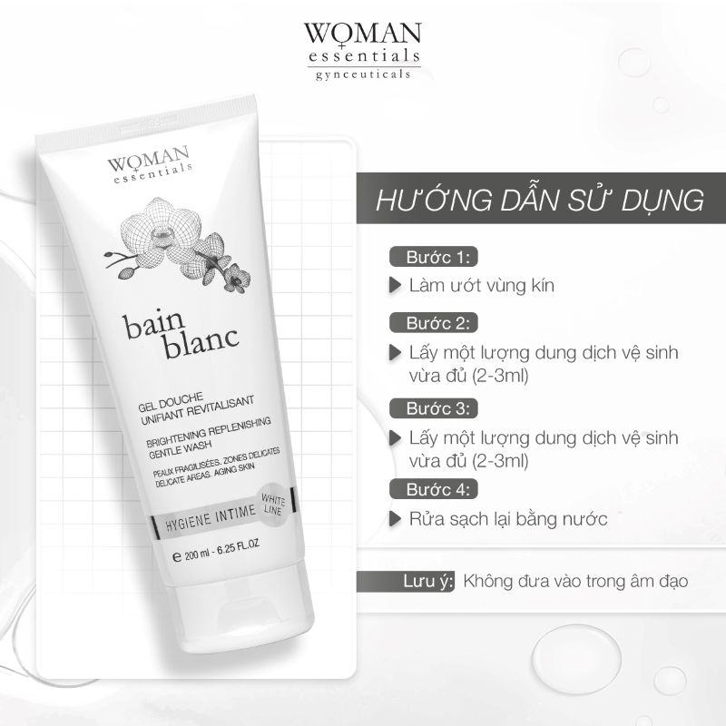 Gel vệ sinh giảm sắc tố vùng kín Woman Essentials bain blanc 200ml