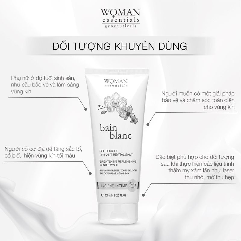 Gel vệ sinh giảm sắc tố vùng kín Woman Essentials bain blanc 200ml