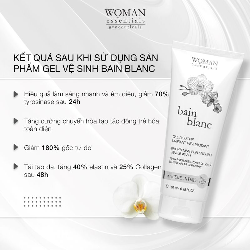 Gel vệ sinh giảm sắc tố vùng kín Woman Essentials bain blanc 200ml