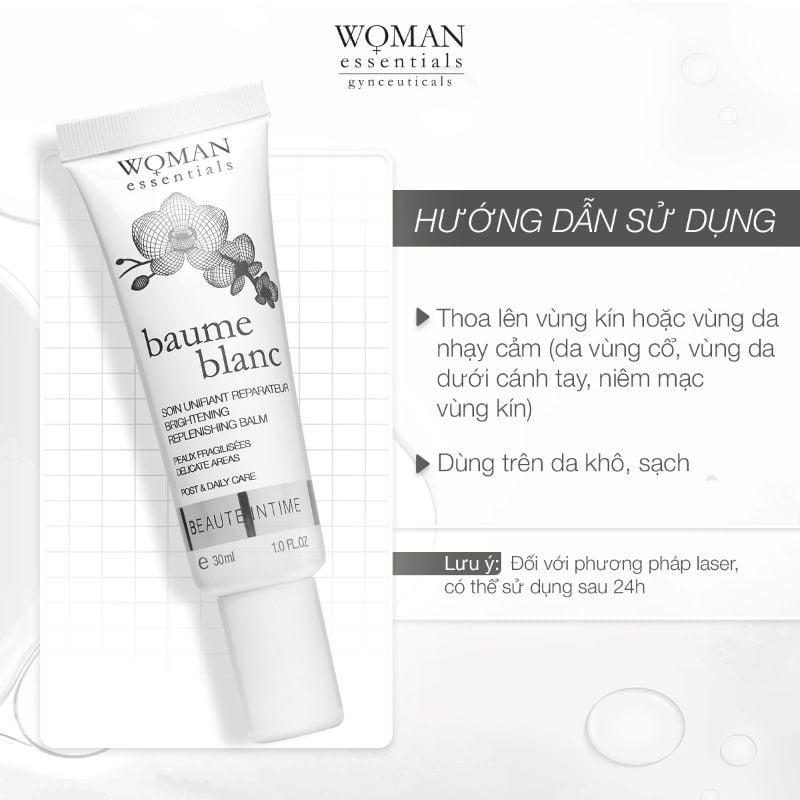 Kem lụa làm sáng và phục hồi vùng kín Woman Essentials Baume blanc 30ml