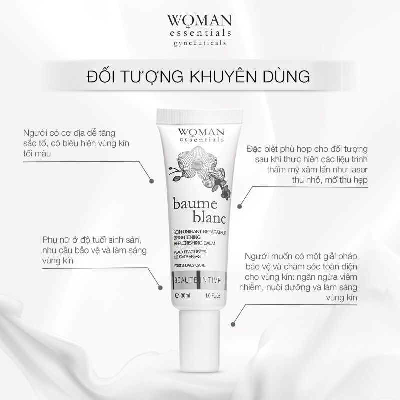 Kem lụa làm sáng và phục hồi vùng kín Woman Essentials Baume blanc 30ml