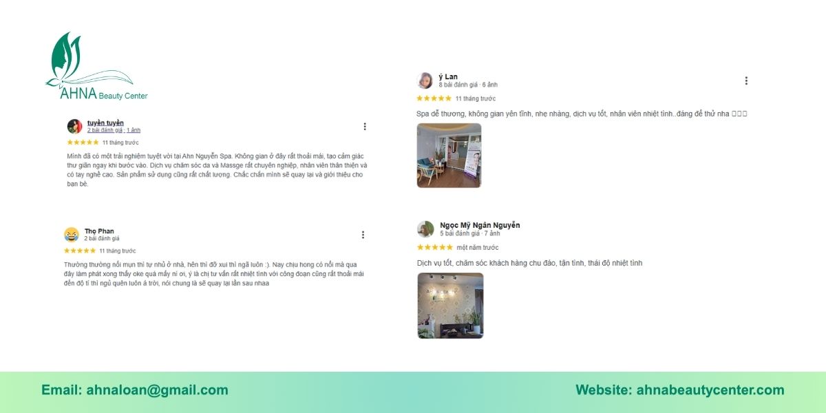 Đánh giá thực tế từ khách hàng trải nghiệm dịch vụ tại AHNA Beauty